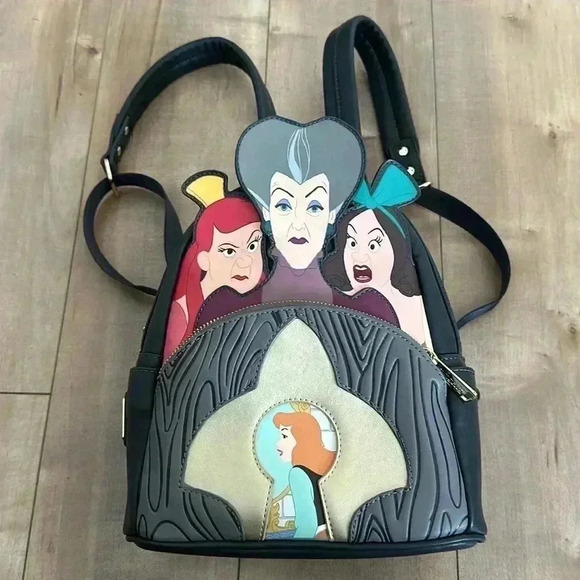 Disney Loungefly Cinderella Evil Stepmother& Stepsisters Villains Mini Backpack - Picture 4 of 9